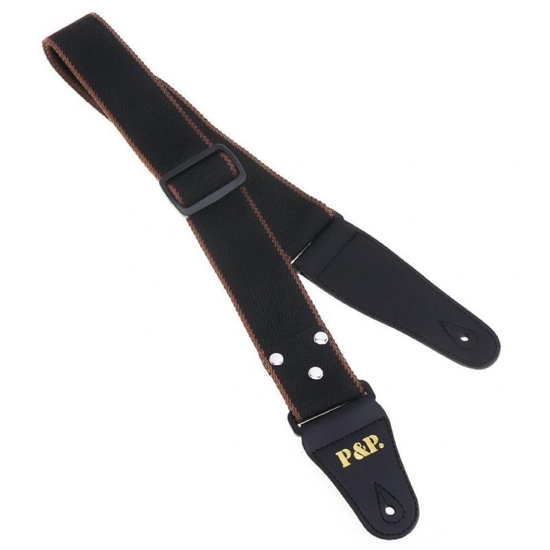 Sangle guitare coton réglable noir