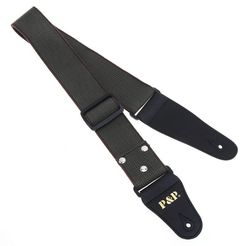 Sangle guitare coton réglable vert