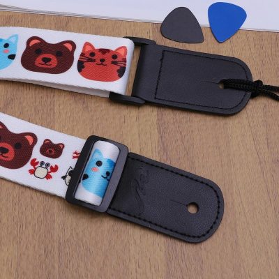 Détails de la Sangle de guitare enfant en polyester ukulélé motif animaux