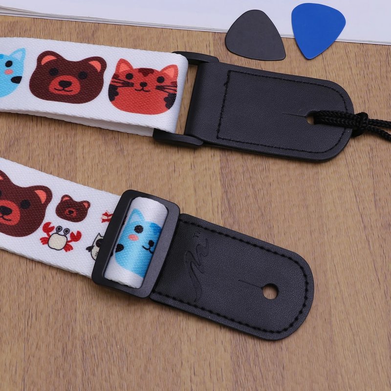 Détails de la Sangle de guitare enfant en polyester ukulélé motif animaux