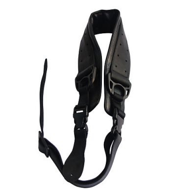 Sangle guitare en cuir avec renfort noir