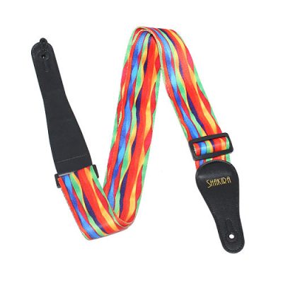 Sangle de guitare vintage polyester avec bouton de fixation pour sangle