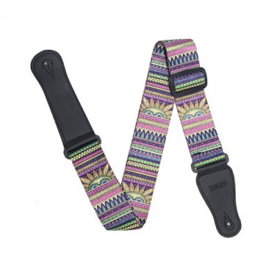 Sangle de guitare vintage polyester avec bouton de fixation pour sangle