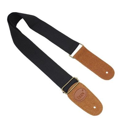 Sangle guitare classique nylon extrémités cuir noir