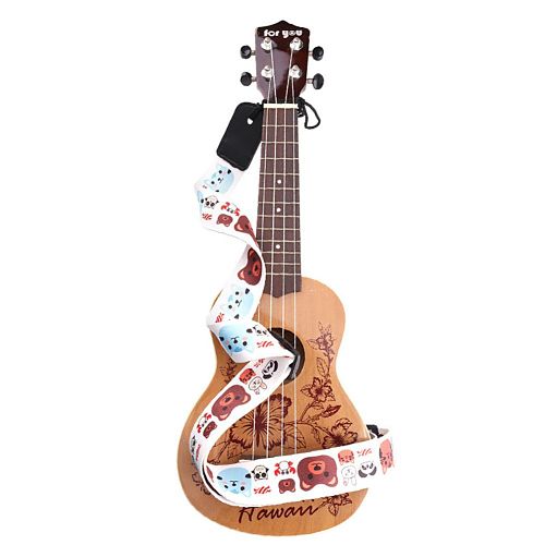 Sangle guitare enfant polyester pour ukulélé animaux