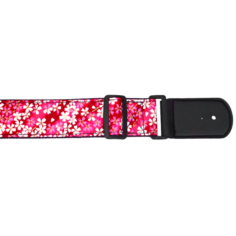 Magnfique Sangle de guitare électrique imprimé motifs Fleurs Sakura