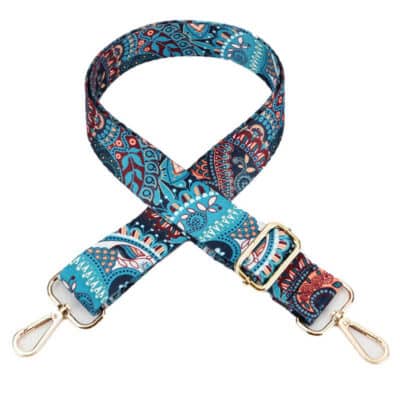 Ceinture de Banjo ajustable avec motifs floraux imprimés bleu