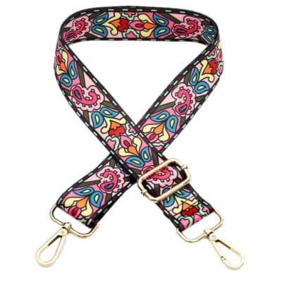 Ceinture de Banjo ajustable avec motifs floraux imprimés rouge