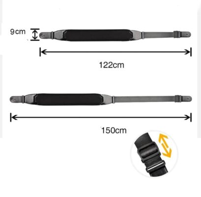 Sangle de guitare électrique réglable avec mousse 3D - 9cm de large livré avec 3 médiators
