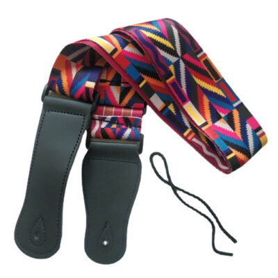 Sangles de guitare multicolores réglables avec impression colorée en Nylon - Modèles au choix