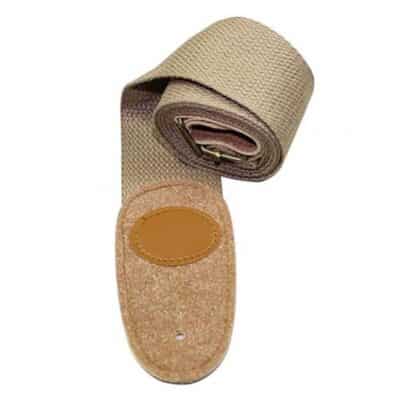 Sangle de guitare universelle en Nylon réglable, 95cm-155cm, avec extrémités en Faux cuir en toile - beige