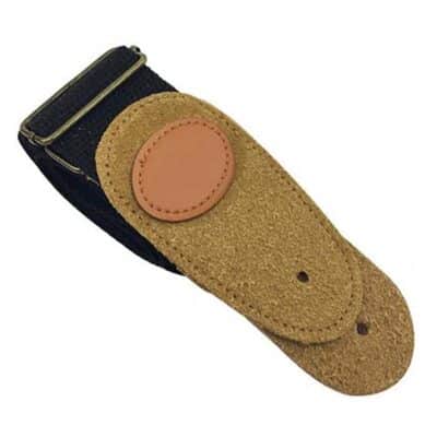 Sangle de guitare universelle en Nylon réglable, 95cm-155cm, avec extrémités en Faux cuir en toile - Noir