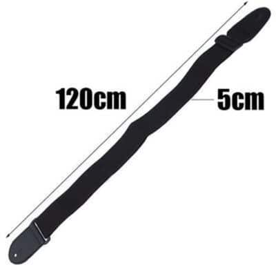 Sangle de Guitare en simili cuir et Nylon noir - Réglable de 75 à 120 cm