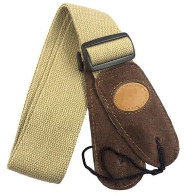 Sangle en cuir véritable pour guitare acoustique - 5 couleurs au choix - beige