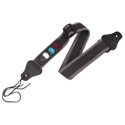 Sangle de guitare réglable avec poche médiators : livré avec 3 médiators