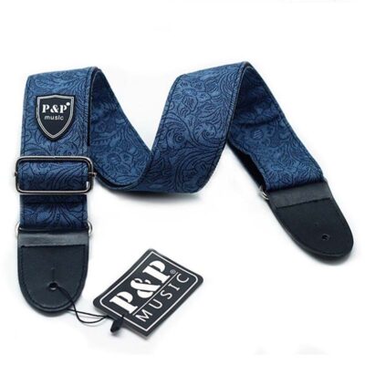 Sangles de guitare électrique réglables de 80 -136cm en Denim de haute qualité ! 4 couleurs au choix - Blue