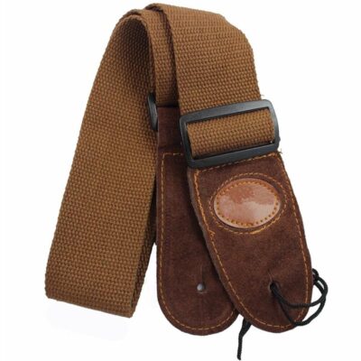 Sangle en cuir véritable pour guitare acoustique - 5 couleurs au choix - café