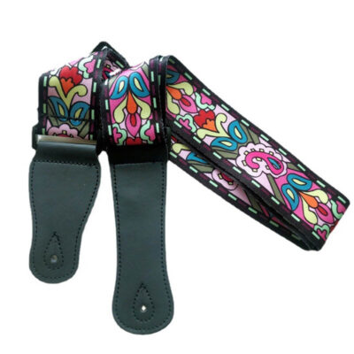 Sangles de guitare multicolores réglables avec impression colorée en Nylon - Modèles au choix