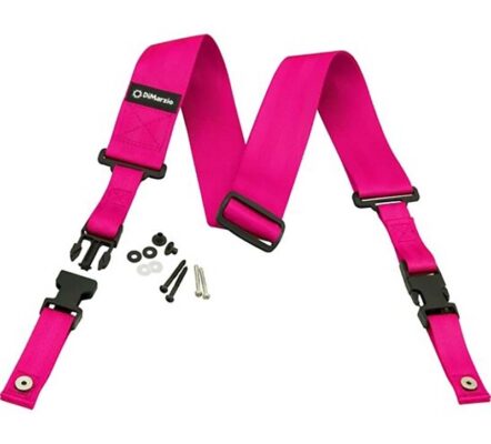 Sangle de guitare en Nylon - couleur rose fluo