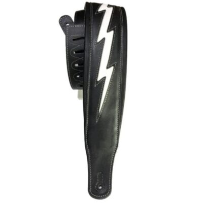 Sangle de guitare en cuir couleur blanche