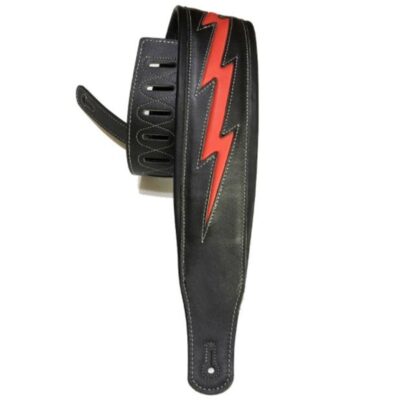 Sangle de guitare en cuir couleur rouge