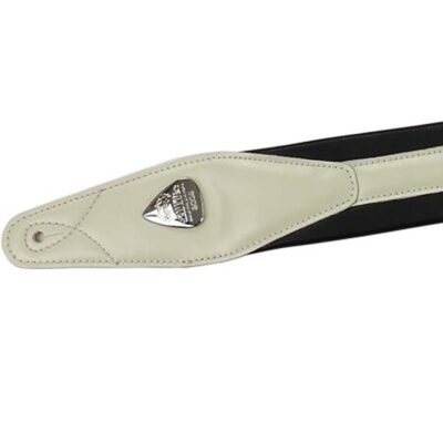Sangle de guitare en cuir rembourrée couleur blanc