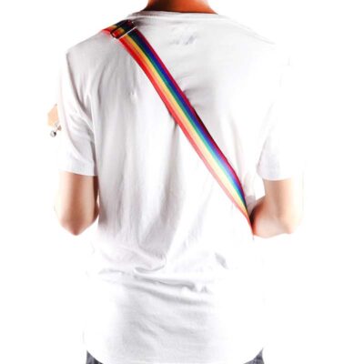 Sangle réglable multicolore pour ukulélé vue dos