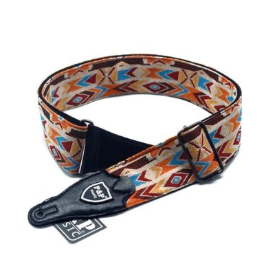 Magnifique Sangle de guitare classique en coton brodé - réglable et très confortable