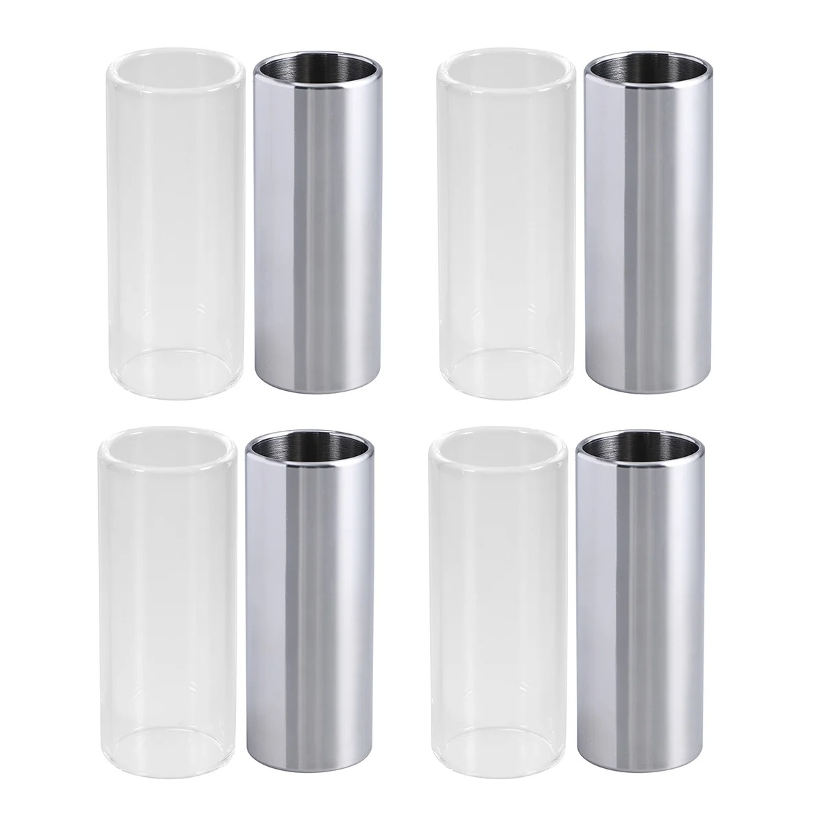 Bottleneck Guitare en laiton et Verre - spécial blues - Lot de 4 pièces