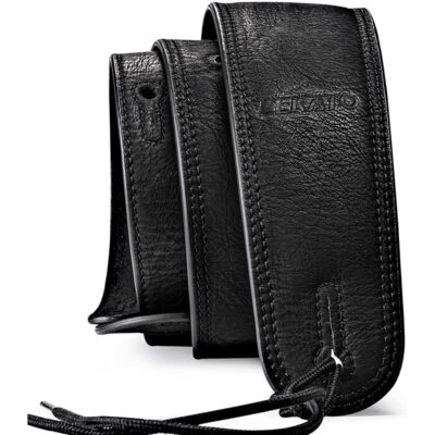 Détails Sangle de guitare en cuir de 6.35 cm de large, avec mousse épaisse rembourrée
