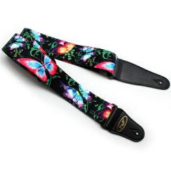 Sangle de guitare motif papillon - Papillons Multicolores - Éclats de Couleurs