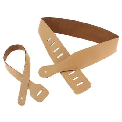 Sangle en cuir ajustable pour guitare accoustique ou électrique marron clair