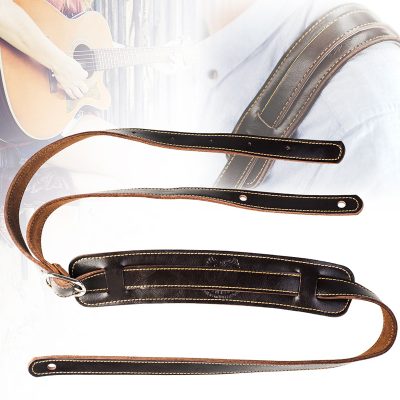 Sangle pour guitare acoustique classique en cuir de vache véritable souple et durable