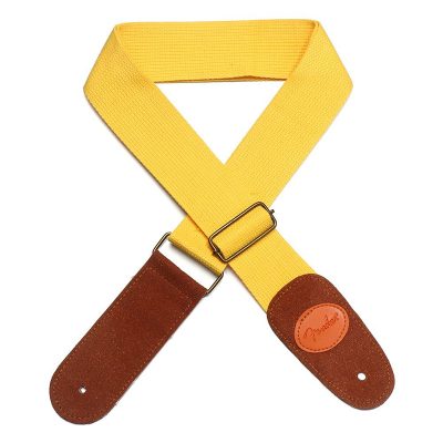 Sangles de ukulélé colorées réglables en toile de coton et nylon couleur jaune