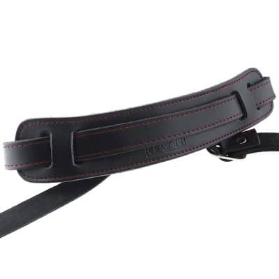 sangle de guitare réglable en cuir véritable vue complète