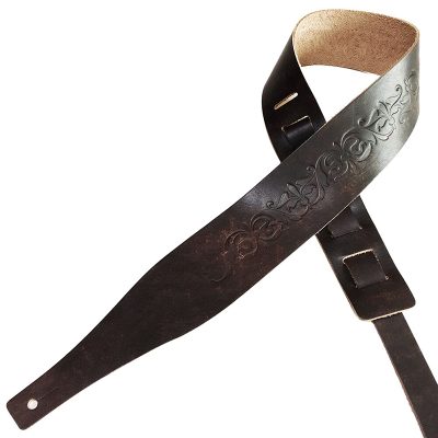 Magnifique sangle de guitare en cuir vieilli - Modèle 1