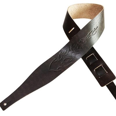 Magnifique sangle de guitare en cuir vieilli - Modèle 2