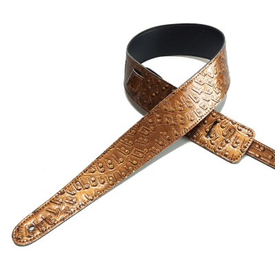 Sangles en cuir psyché pour guitare éléctrique trois couleurs au choix - marron