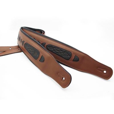 Sangle pour basse en cuir couleur marron