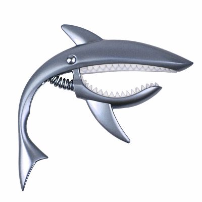 Capodastre de guitare en métal en alliage de zinc forme requin - couleur gris