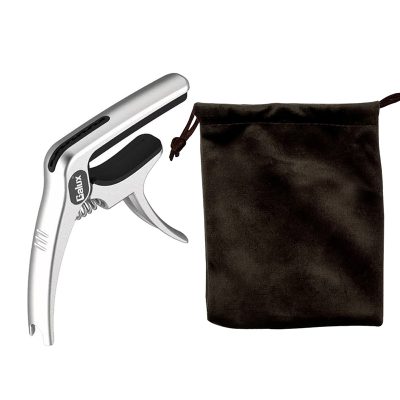 Capodastre pour guitare acoustique et électrique - avec sac transport - modèle argent