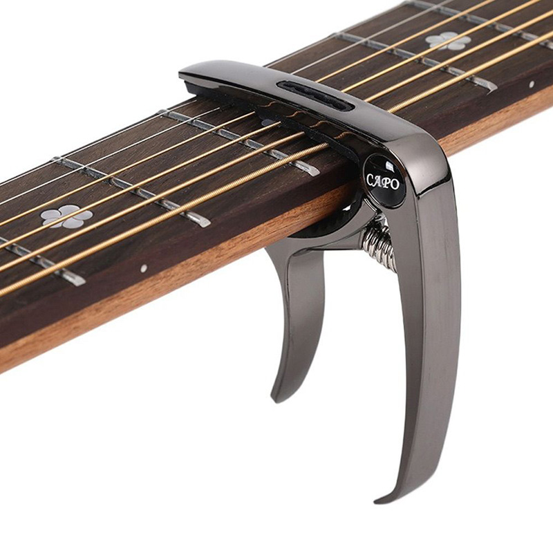 Capodastre pour guitare acoustique et électrique en metal ou bois - couleur argent