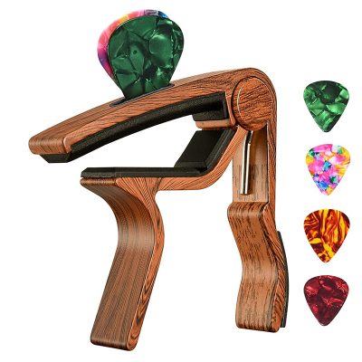 Capodastre pour guitares électriques ou accoustiques, basses, Banjo, Ukulélé ou Manodline - modèle bois foncé