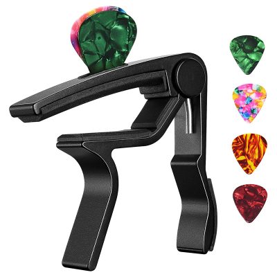 Capodastre pour guitares électriques ou accoustiques, basses, Banjo, Ukulélé ou Manodline - modèle noir