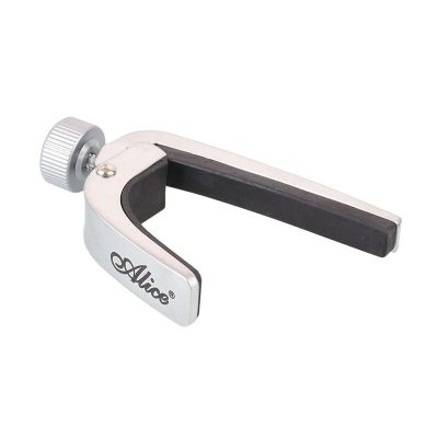 Capotraste pour guitare accoustique ou électrique ou Ukulélé - Avec pince de réglage - couleur argent