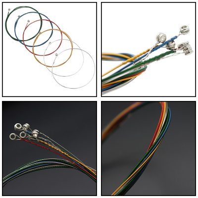 Détails cordes Guitare acoustiques colorées arc-en-ciel