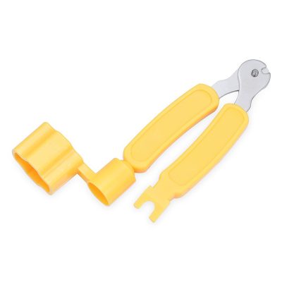 Extracteur de cordes de guitare multifonction 3 en 1 - couleur jaune