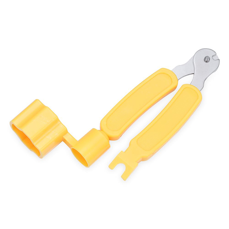 Extracteur de cordes de guitare multifonction 3 en 1 - couleur jaune
