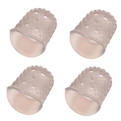 Protège-doigts coordonnants en silicone pour guitare - gris - taille L