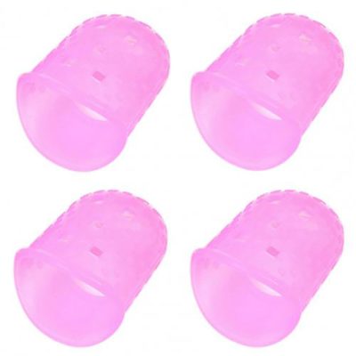 Protège-doigts coordonnants en silicone pour guitare - rose - taille L
